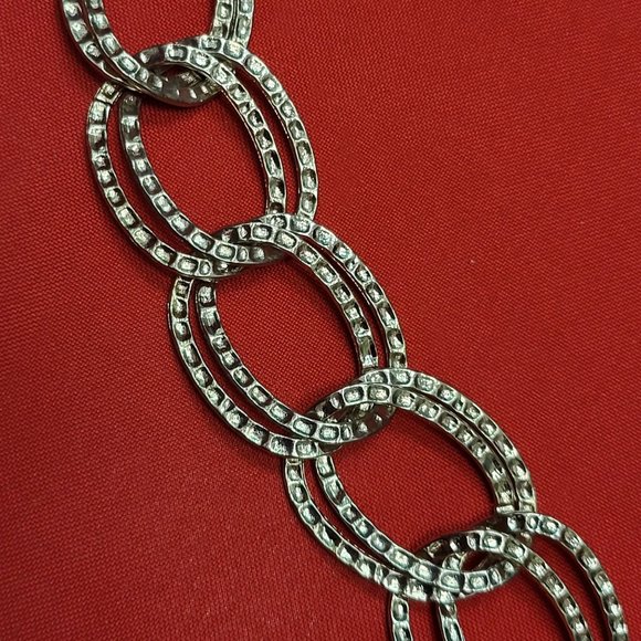 Textured Silver Tone Braided Chain Waist Belt - Picture 12 of 12